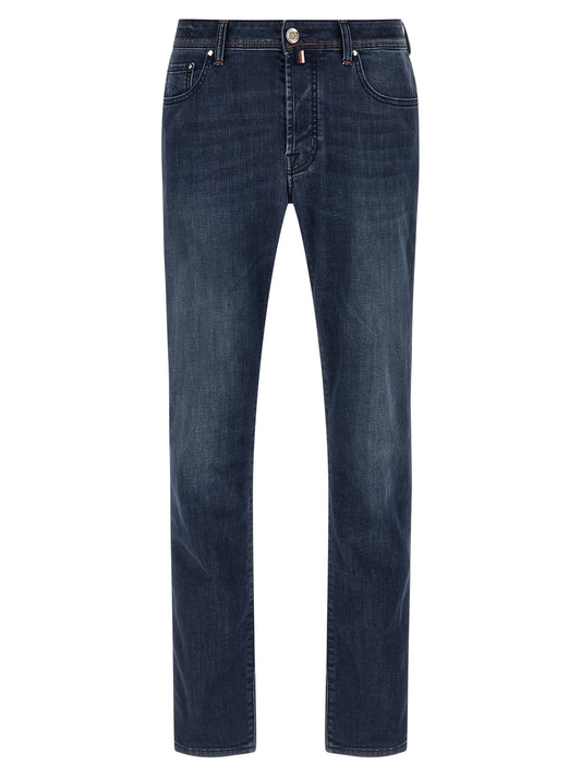 Blue Cotton Slim Fit Jeans