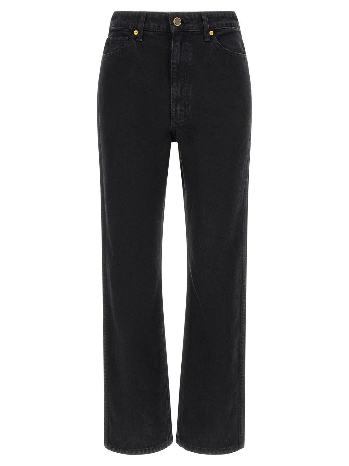 Black Cotton Flared Jeans
