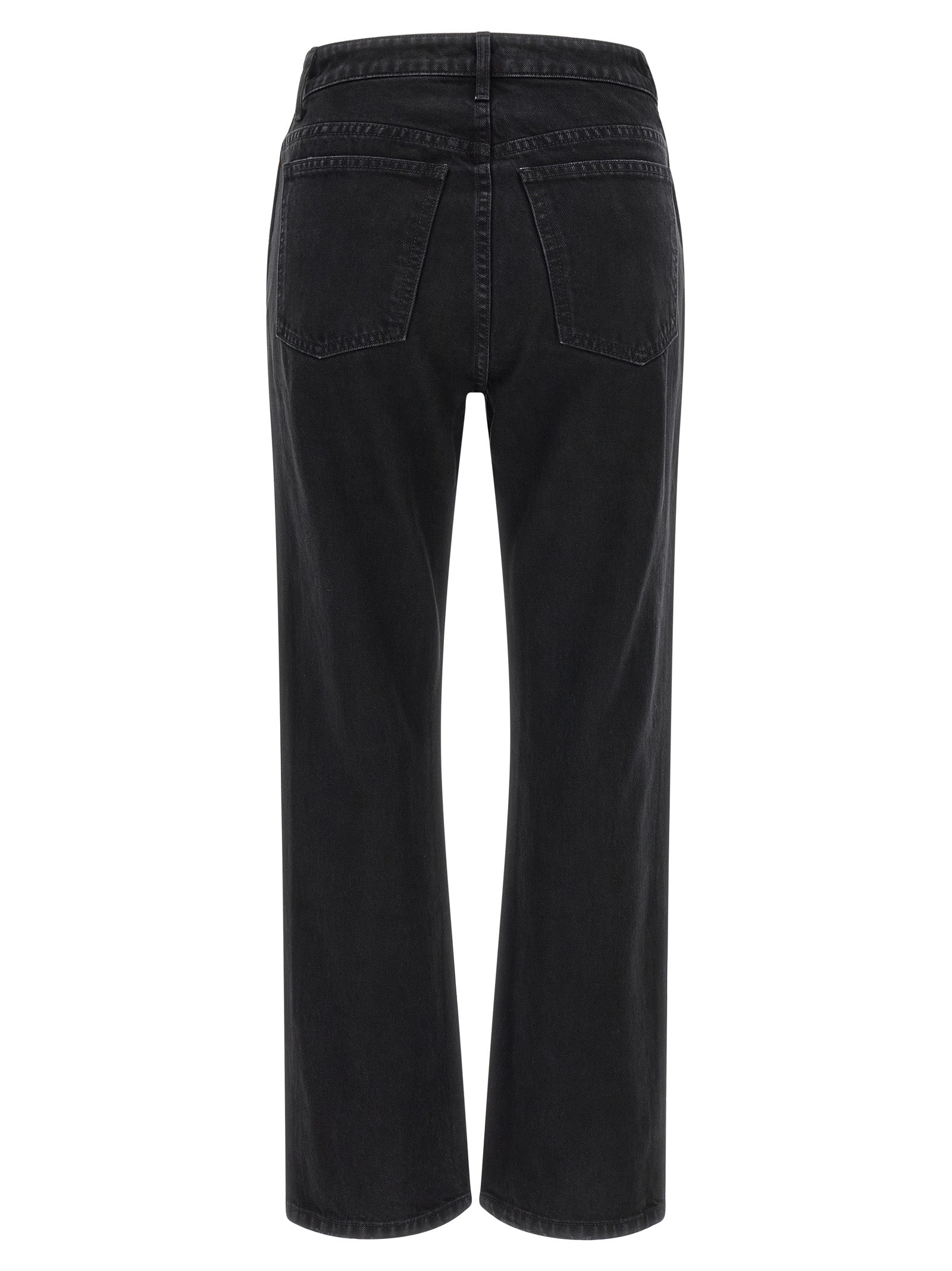 Black Cotton Flared Jeans