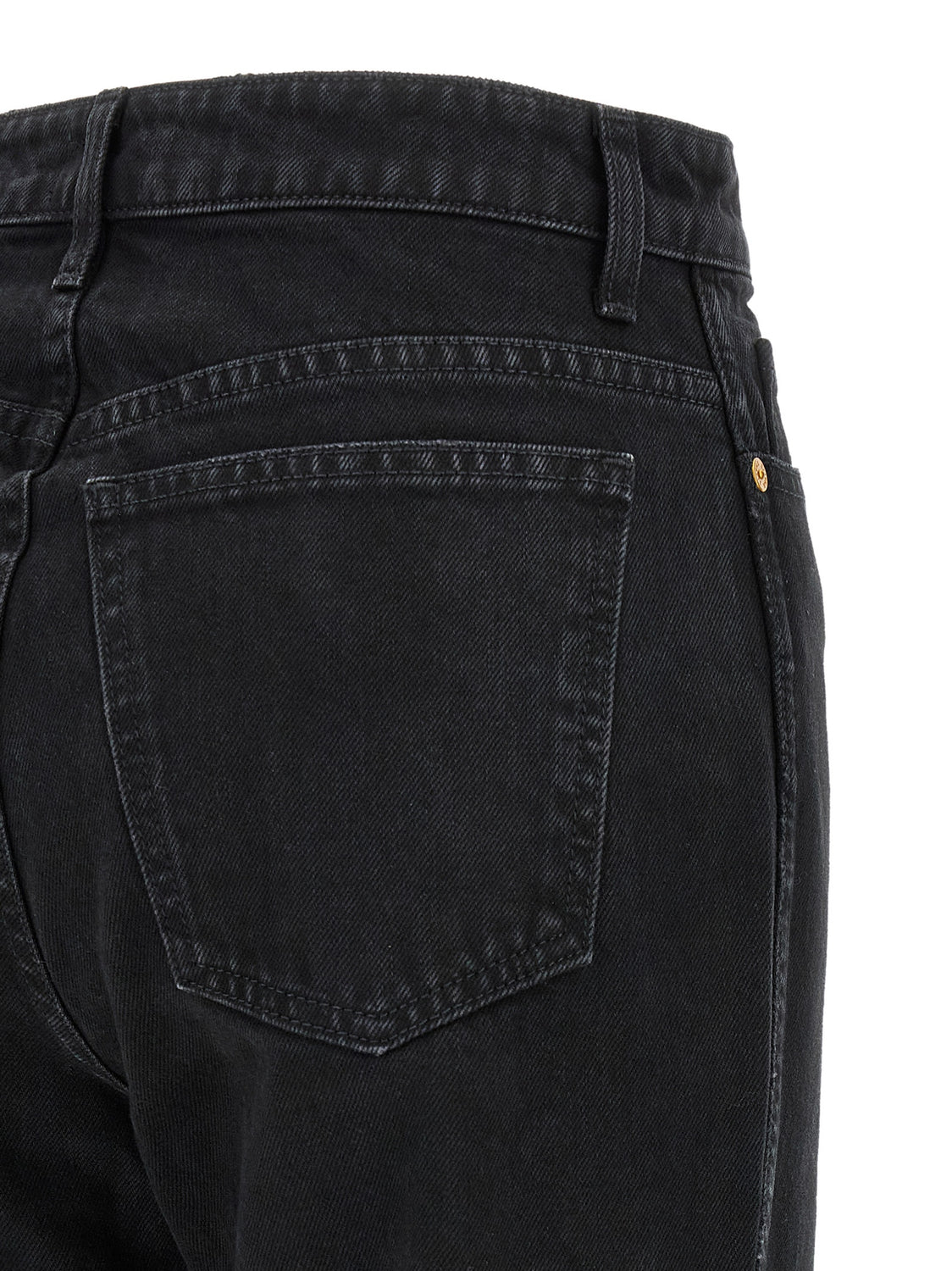 Black Cotton Flared Jeans