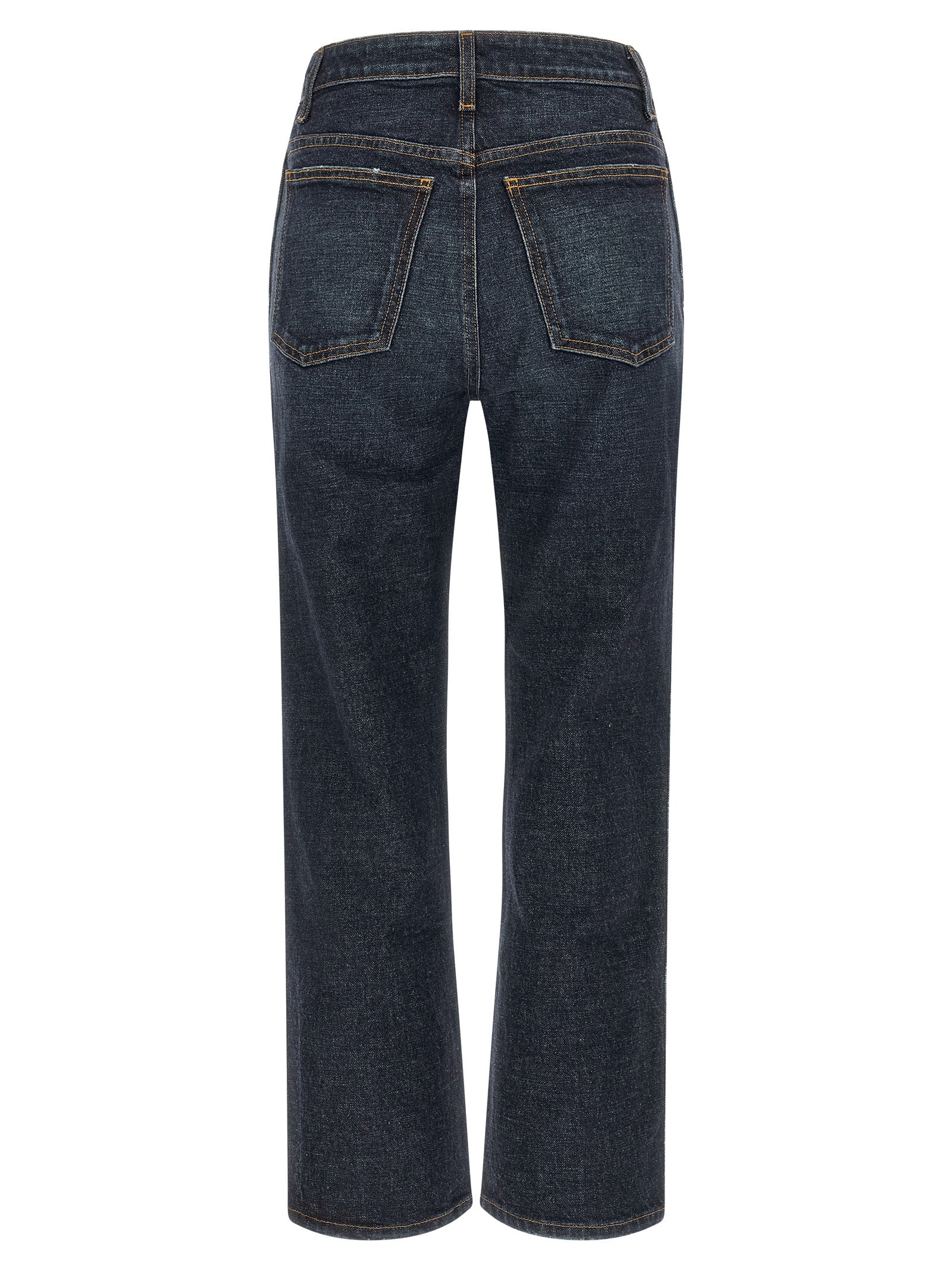 Blue Cotton Flared Jeans