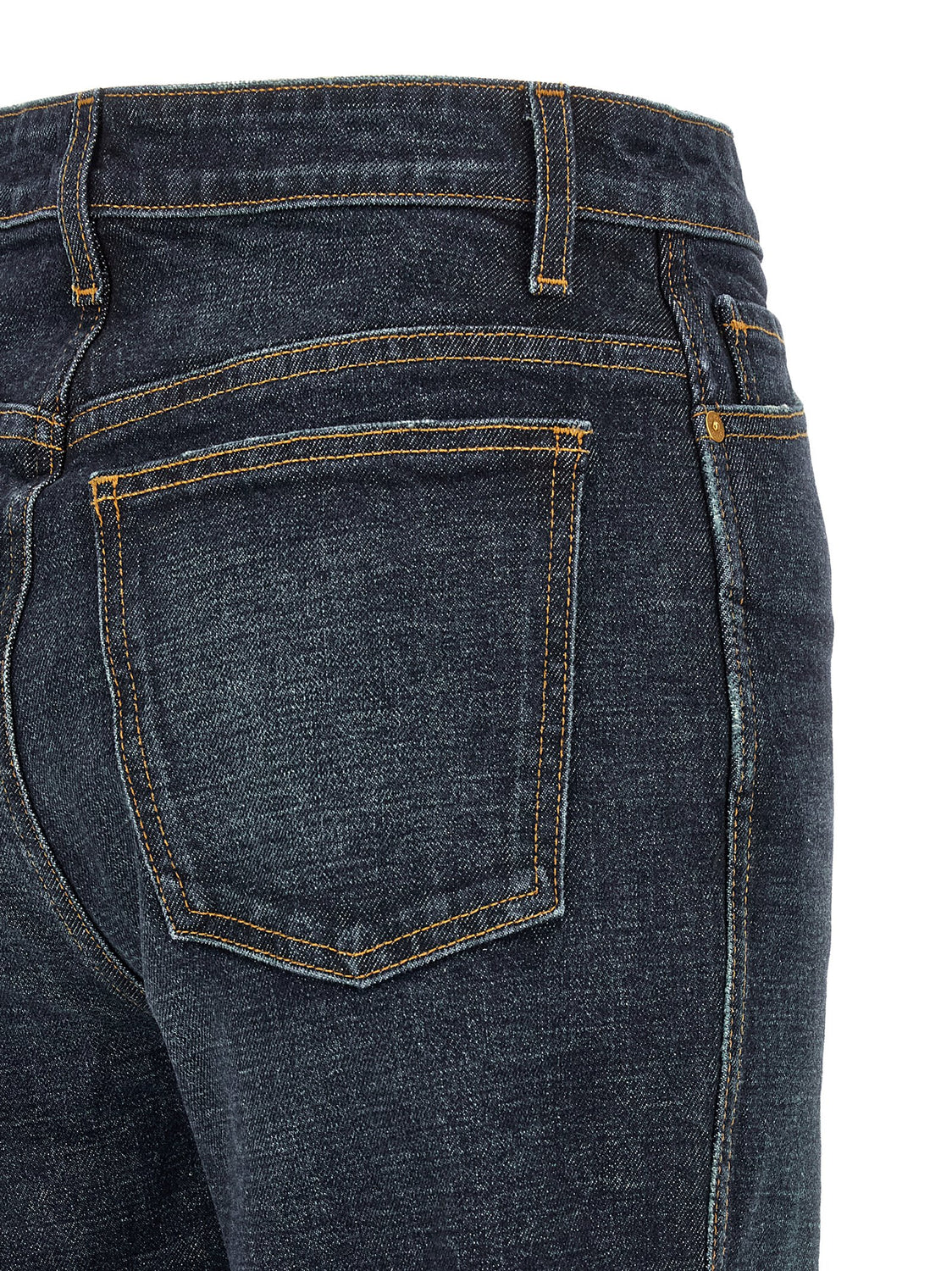 Blue Cotton Flared Jeans