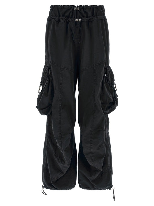 Black Cotton Cargo Pants
