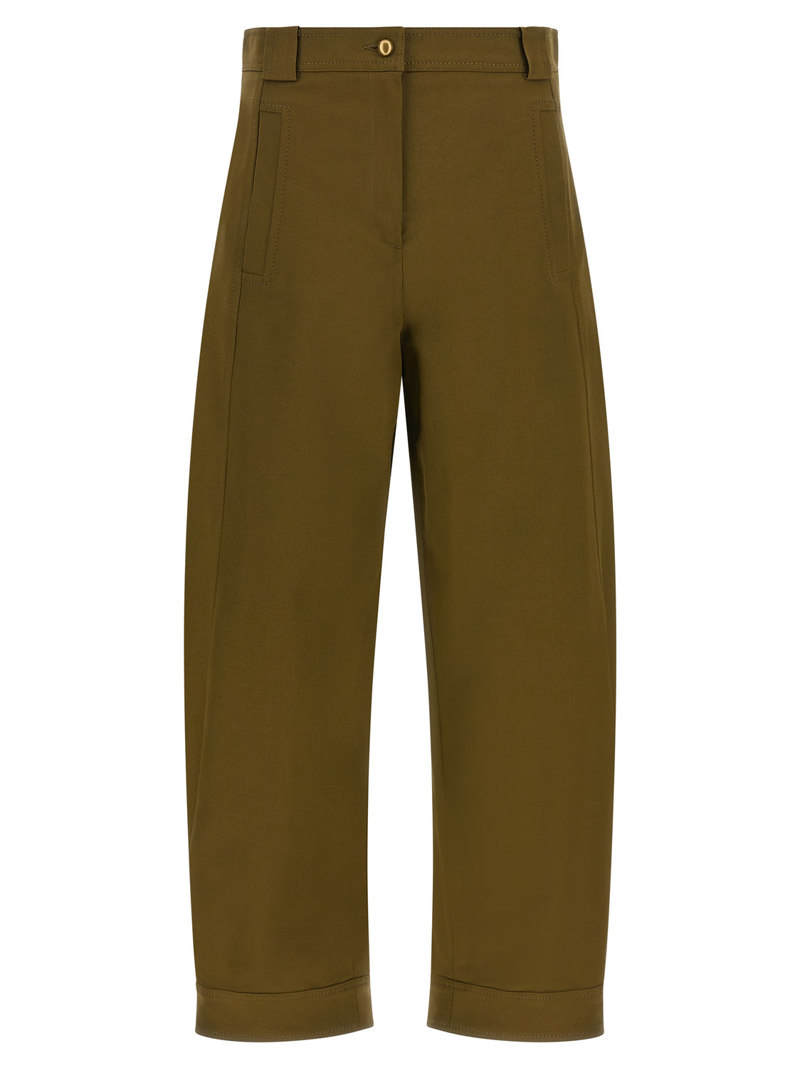 Bicolor Cotton Cropped Pants