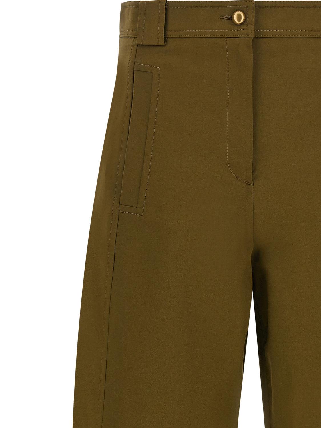Bicolor Cotton Cropped Pants