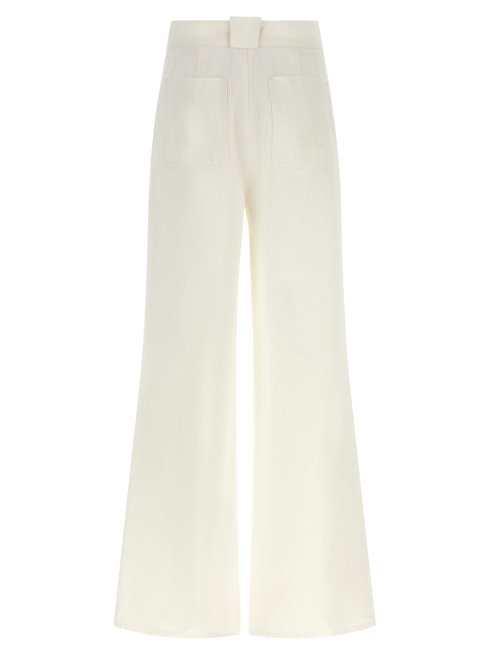 White Cotton Flared Pants