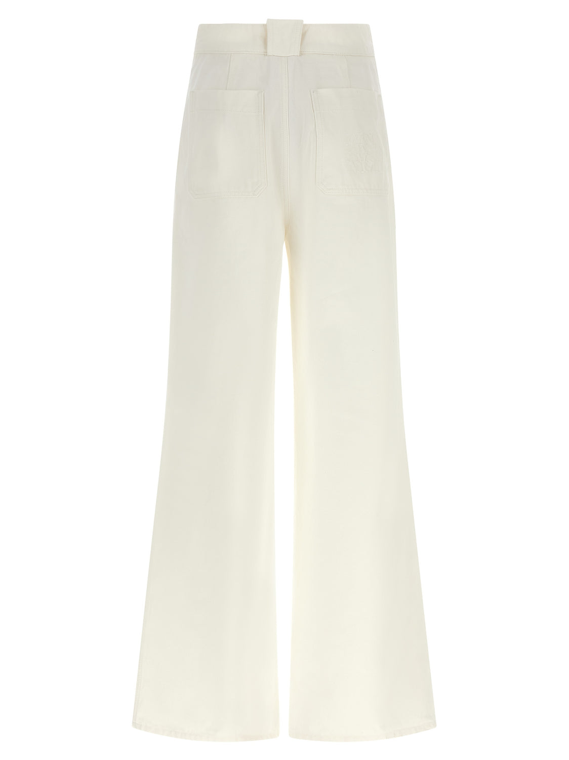White Cotton Flared Pants