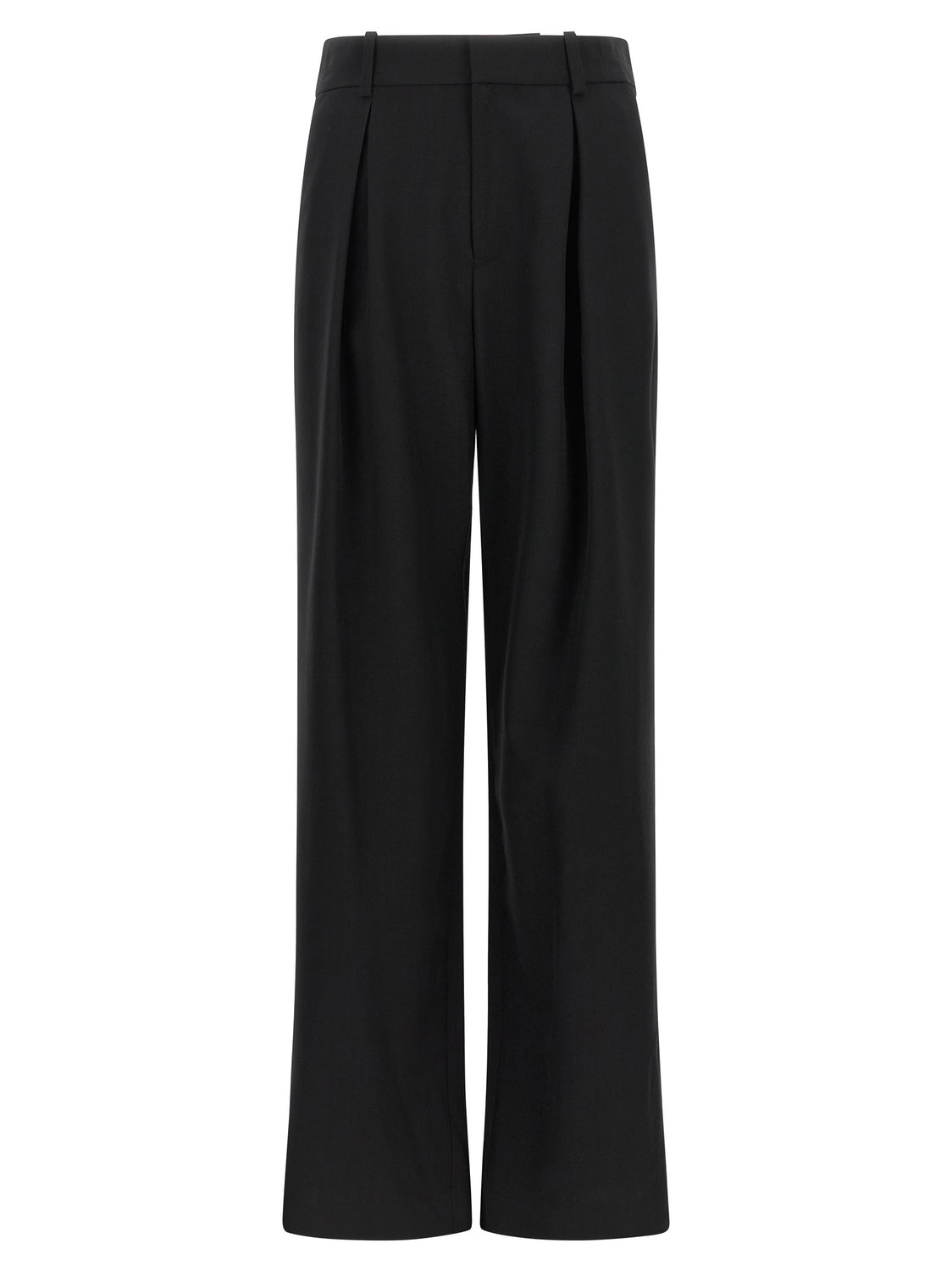 Black Polyester Casual Pants