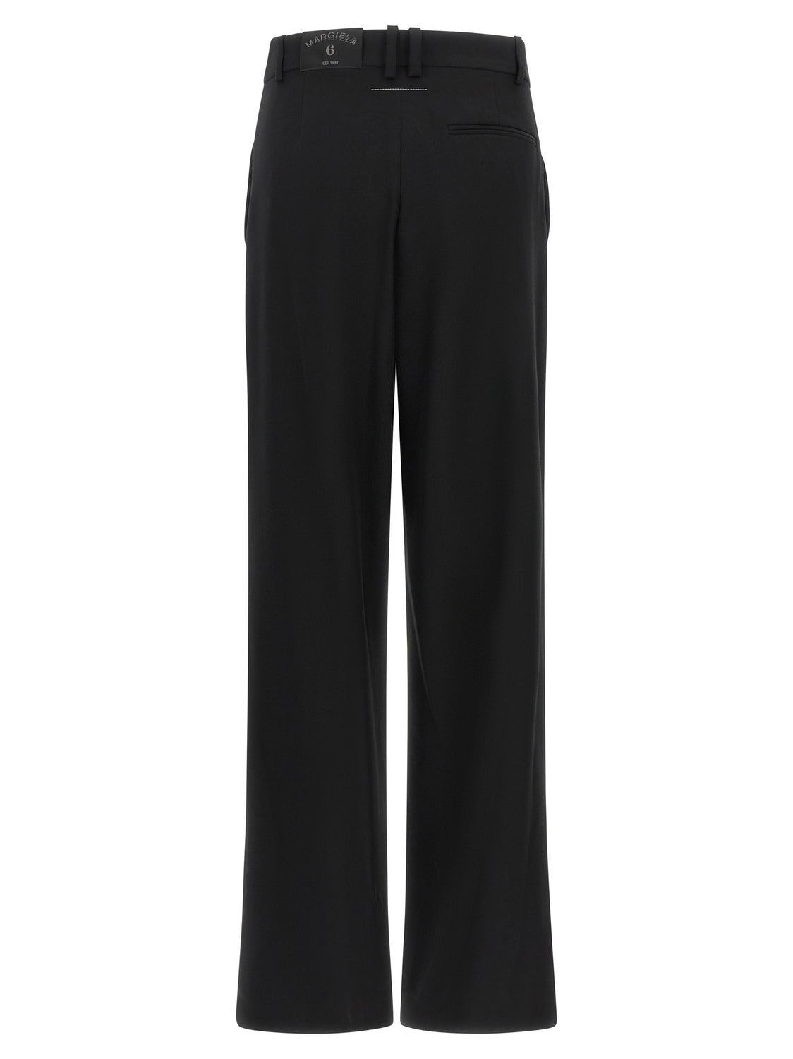Black Polyester Casual Pants