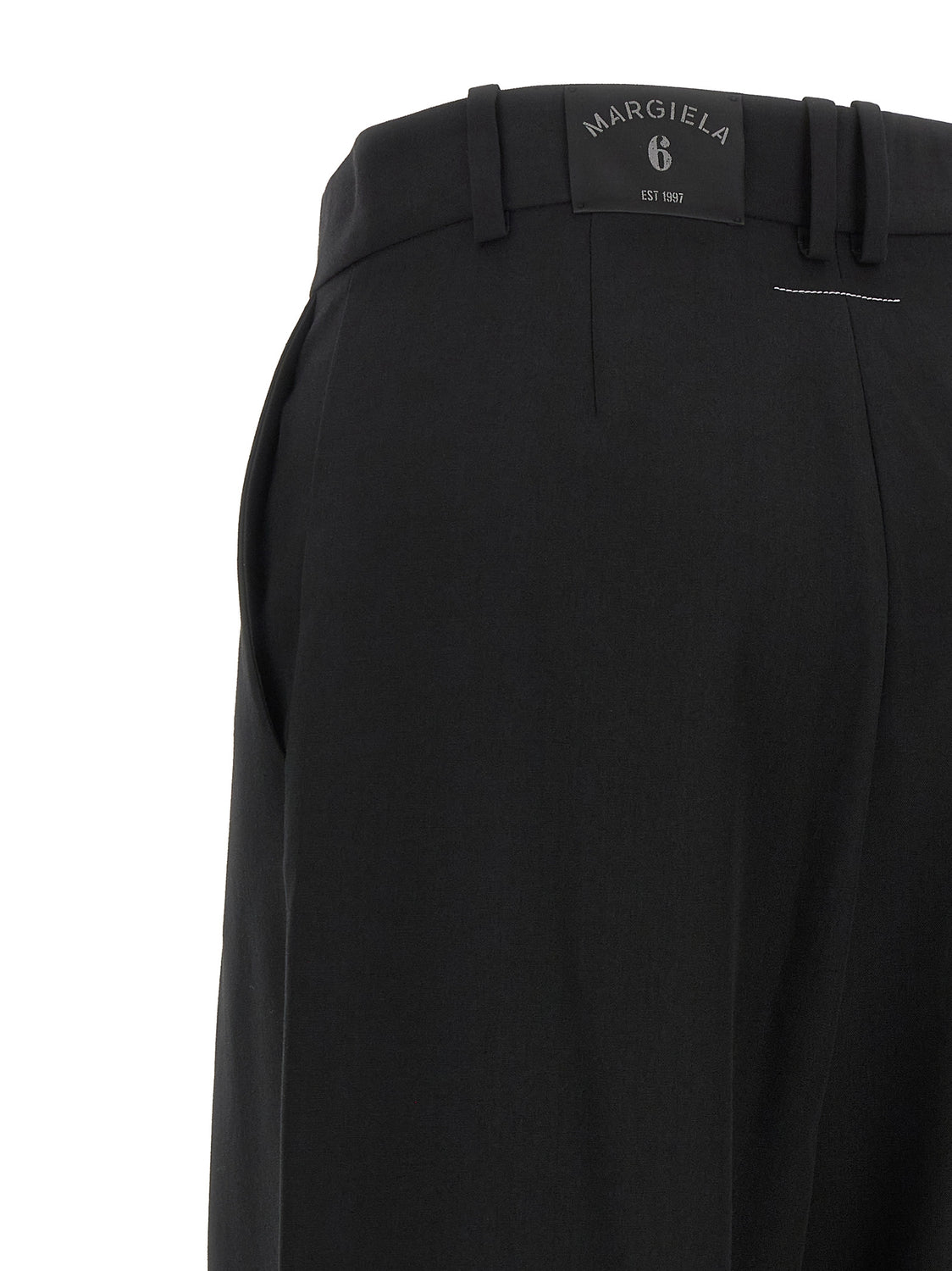 Black Polyester Casual Pants