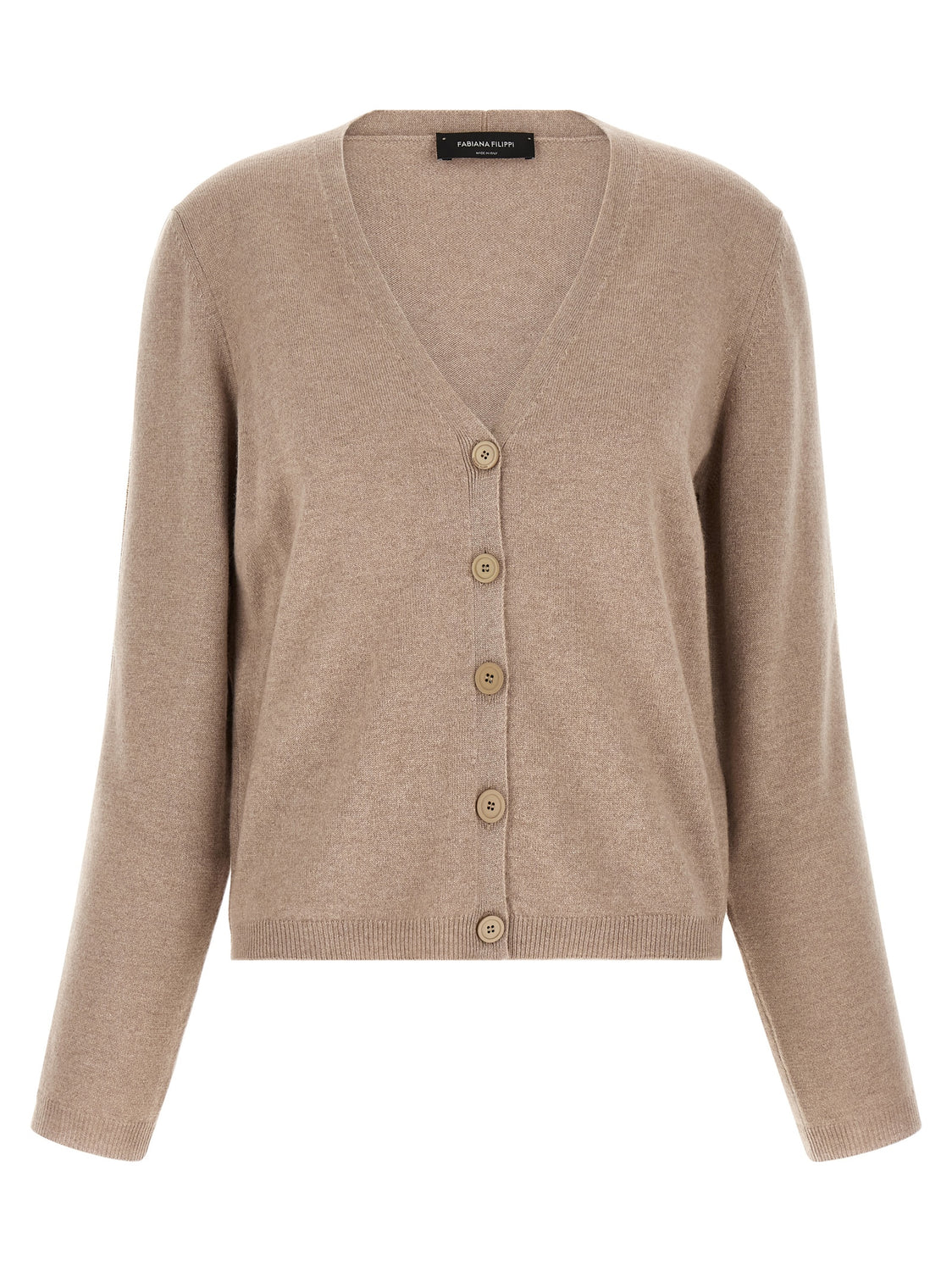 Beige Virgin Wool Cardigan