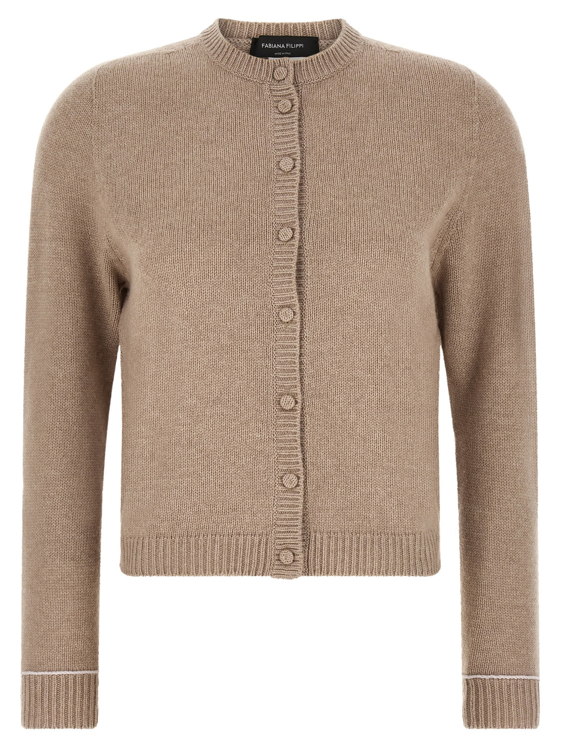 Beige Virgin Wool Cardigan