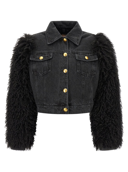 Black Cotton Denim Jacket