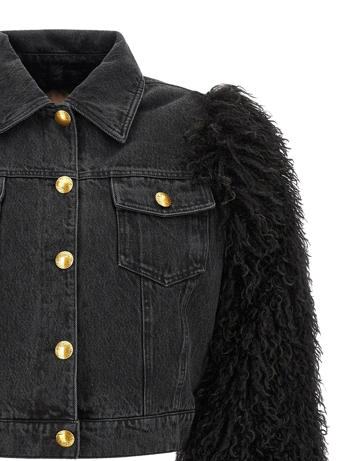 Black Cotton Denim Jacket