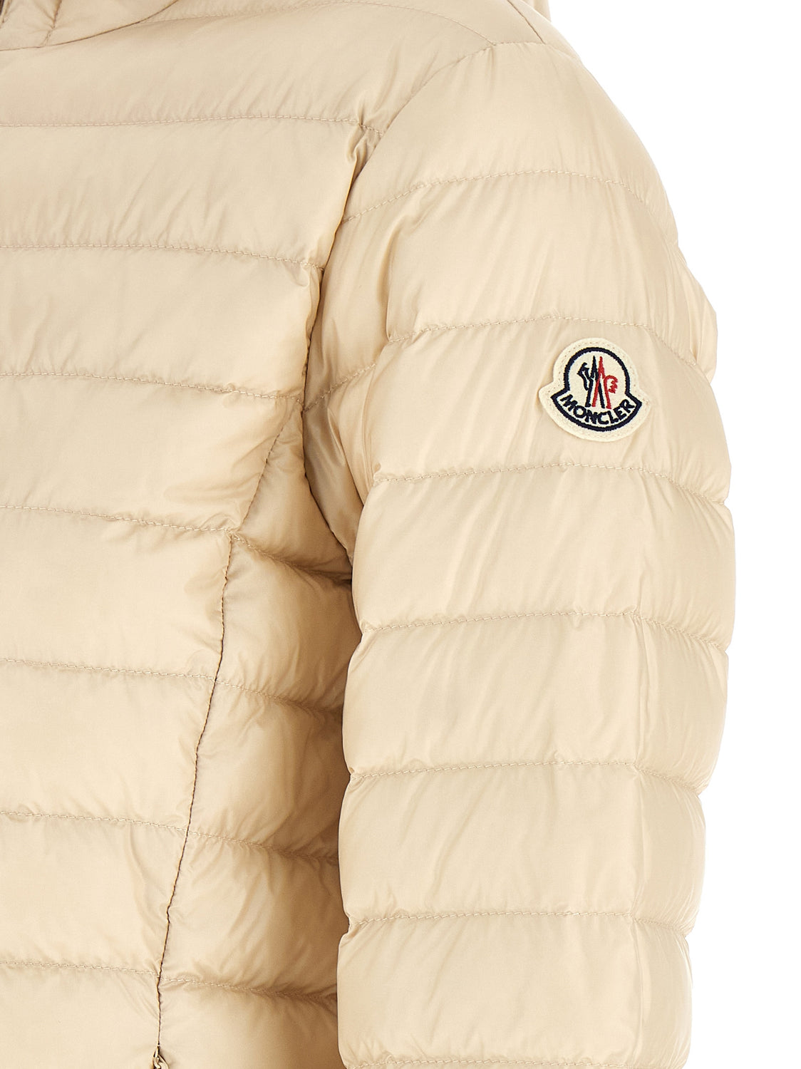 Beige Polyamide Full-Length Jacket