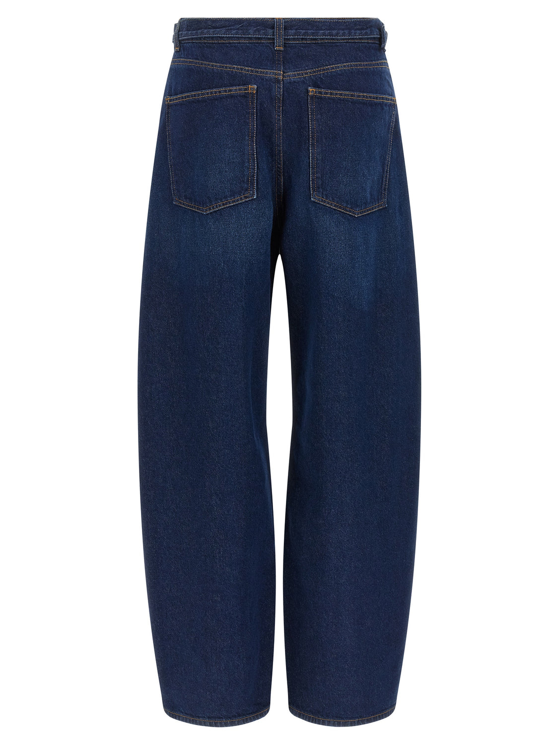 Blue Cotton High-Waisted Jean