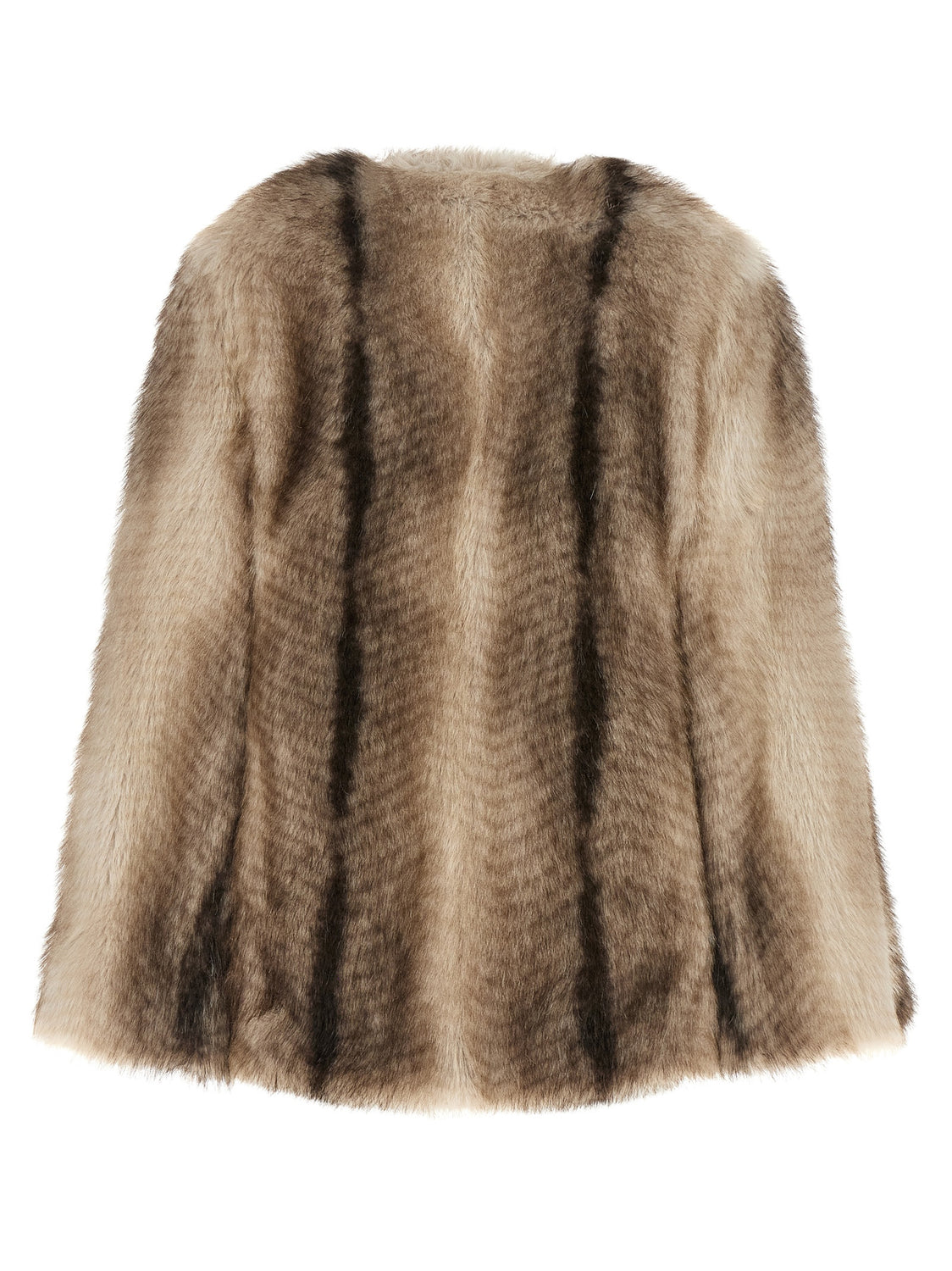 Brown Polyester Full-Length Jacket