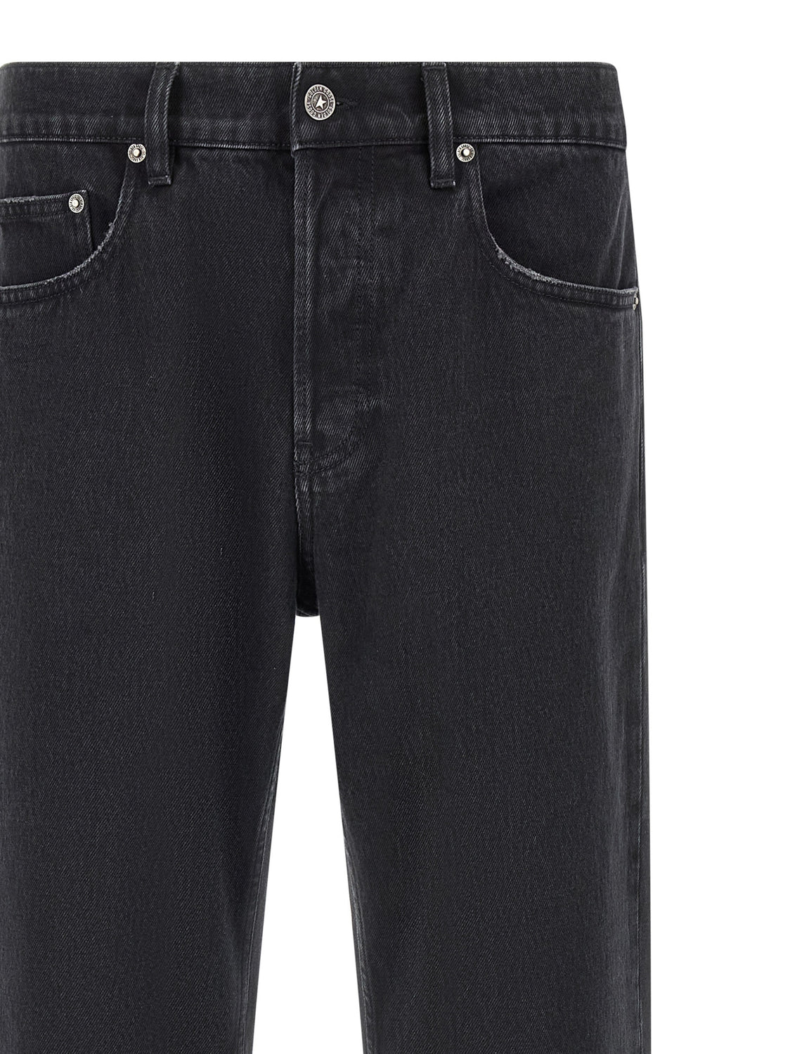 Black Cotton Straight-Leg Jeans
