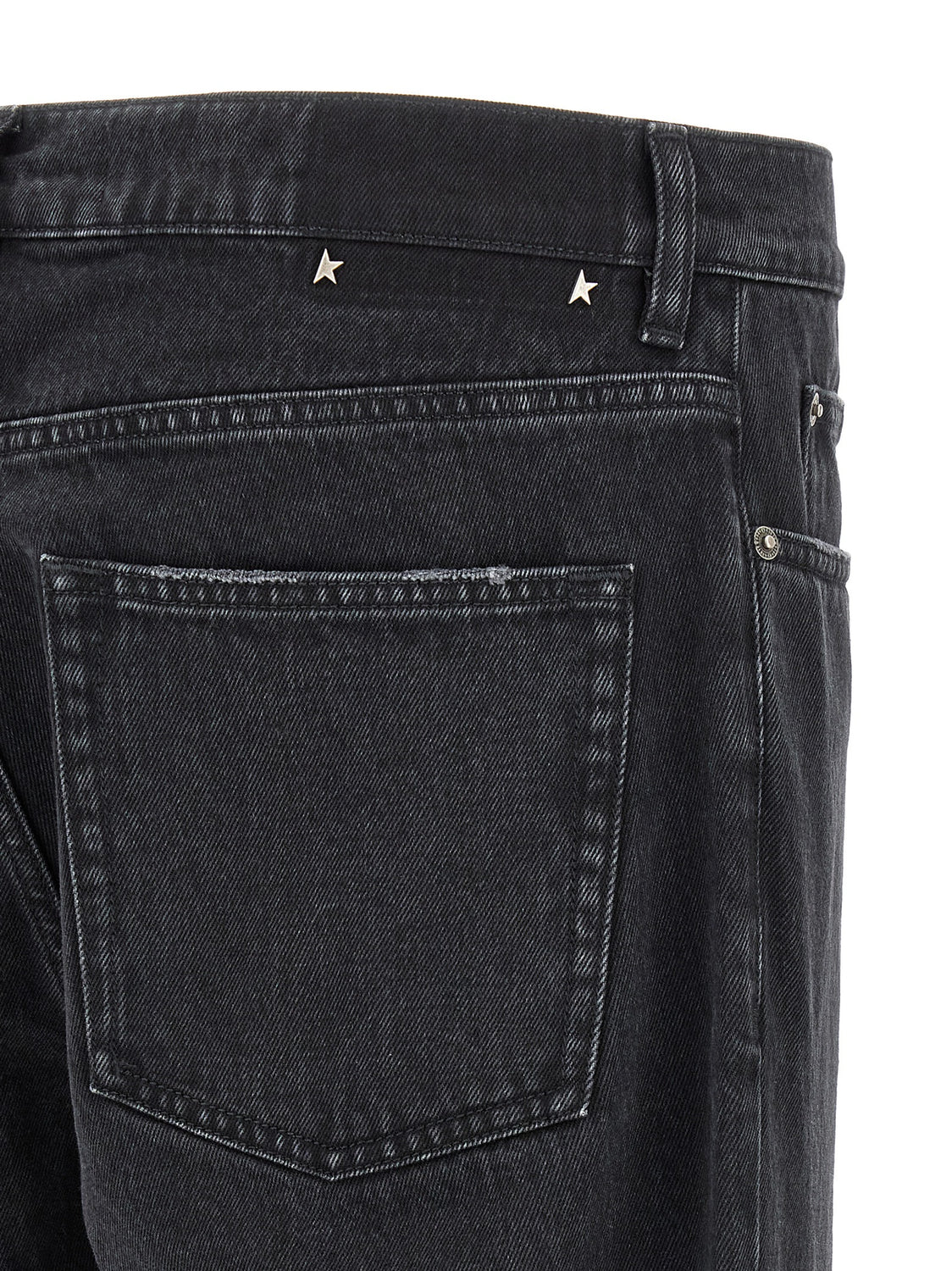 Black Cotton Straight-Leg Jeans
