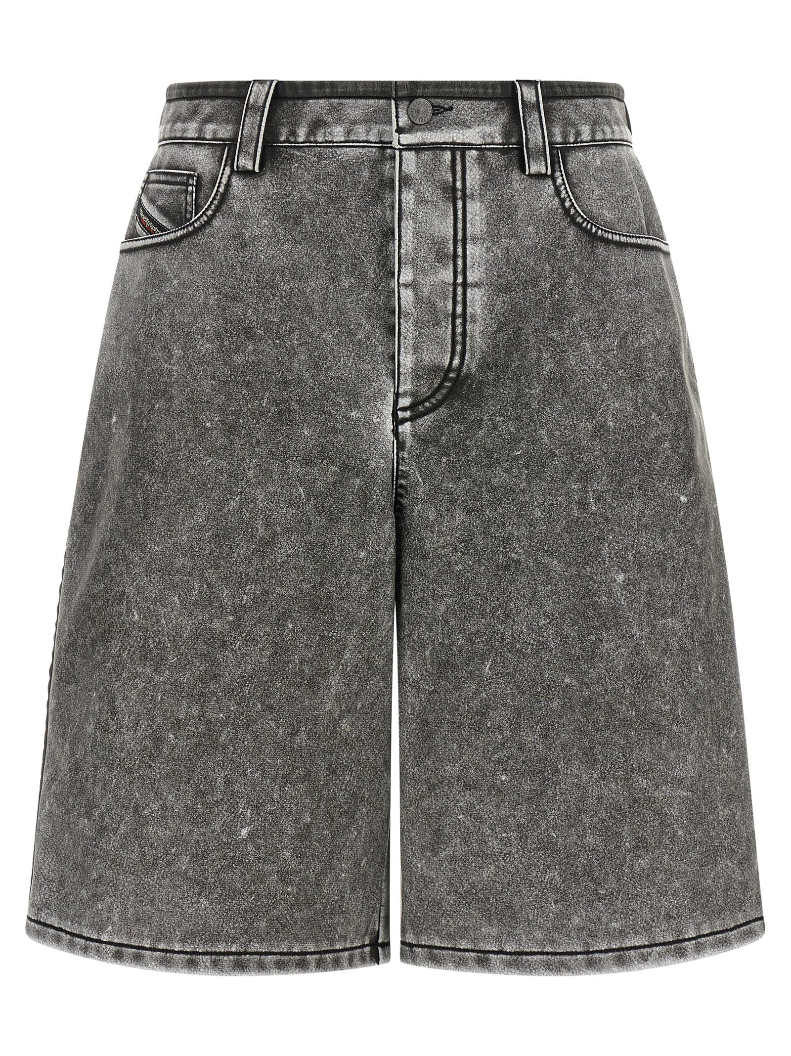 Gray Polyethylene Bermuda Shorts