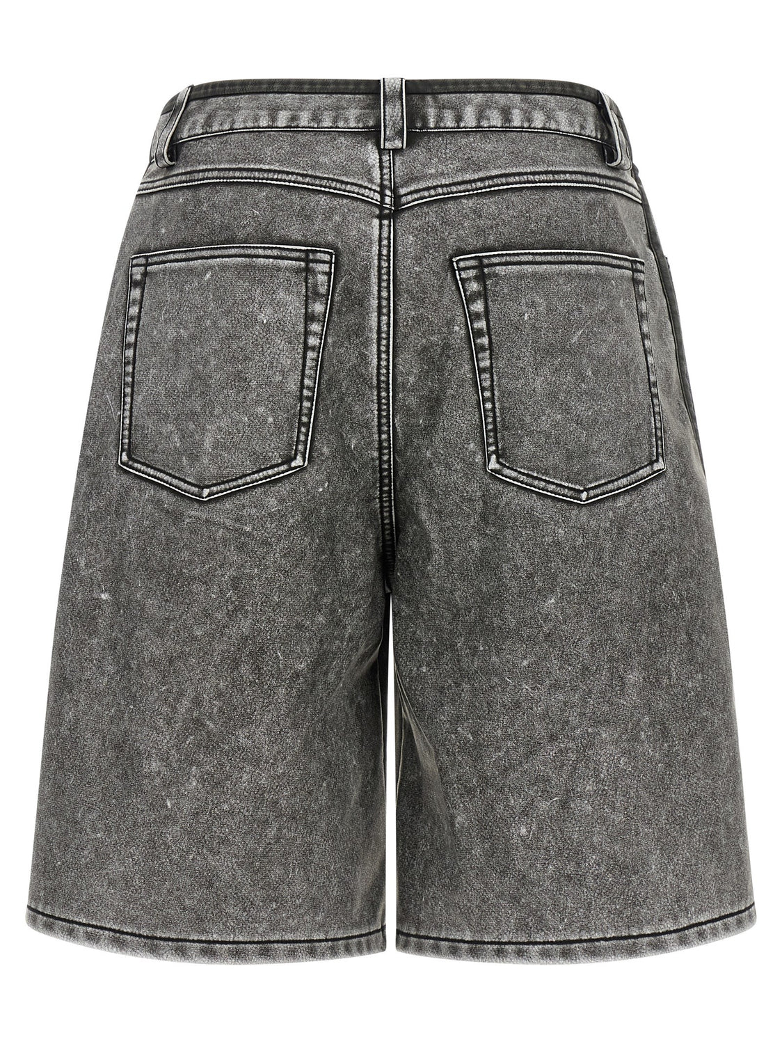 Gray Polyethylene Bermuda Shorts