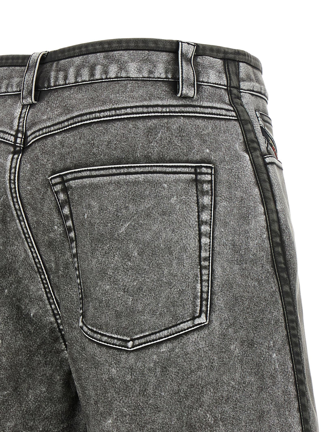 Gray Polyethylene Bermuda Shorts