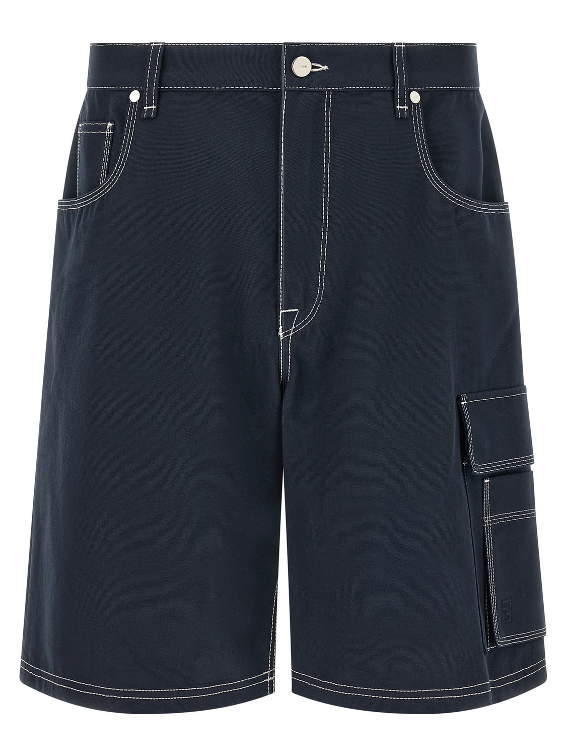 Blue Cotton Bermuda Shorts