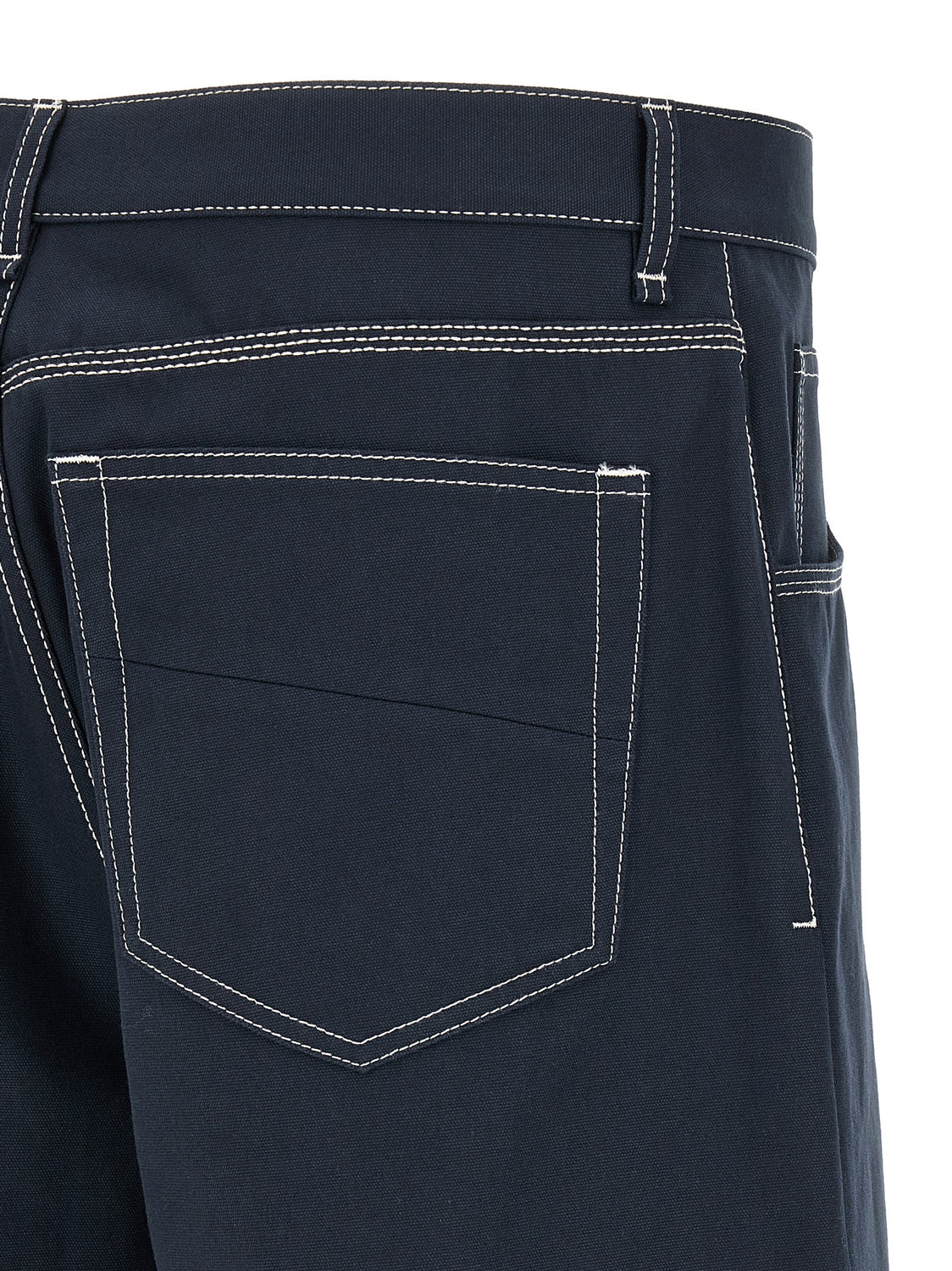 Blue Cotton Bermuda Shorts