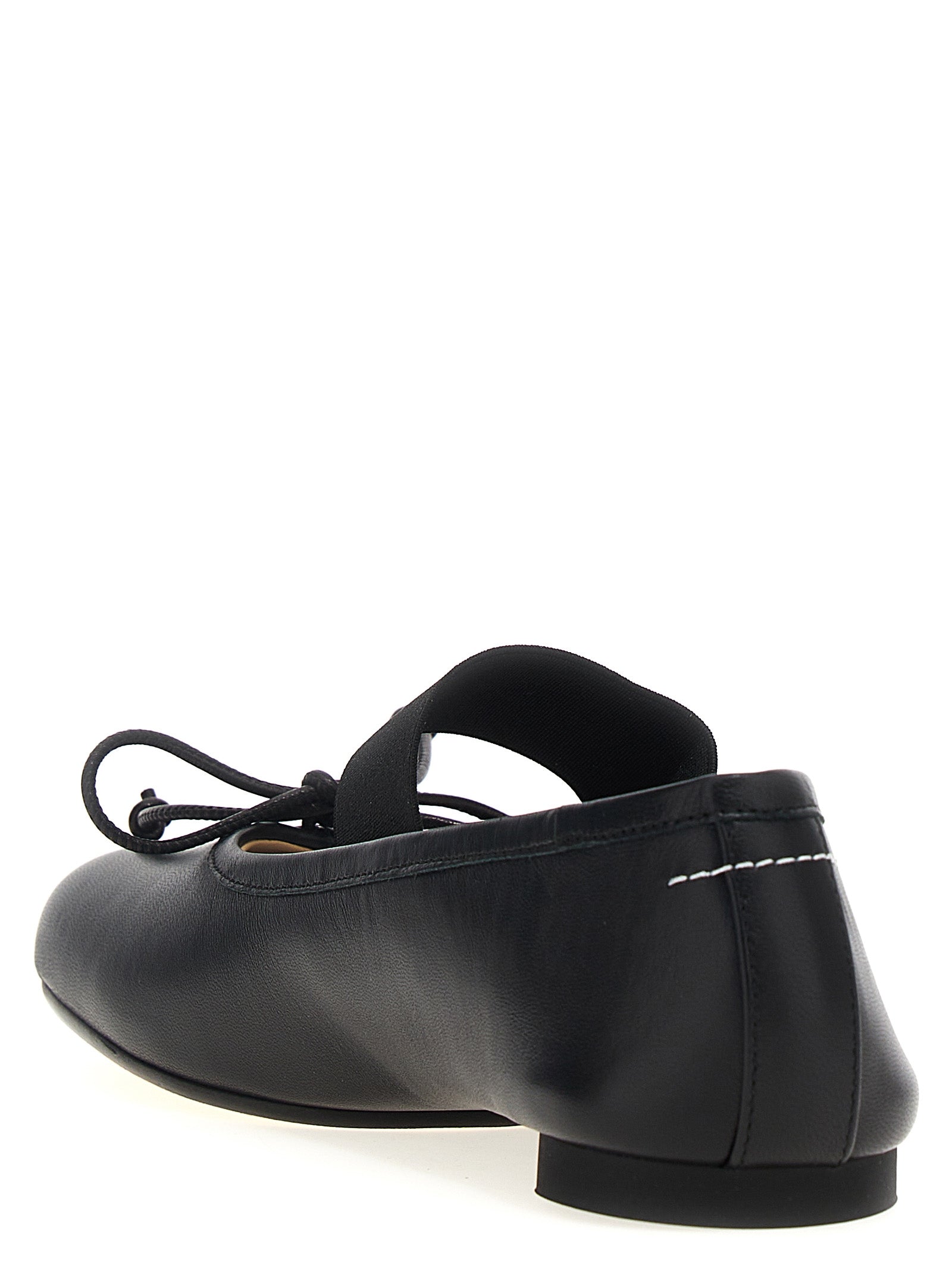 Black Leather Ballet Flats
