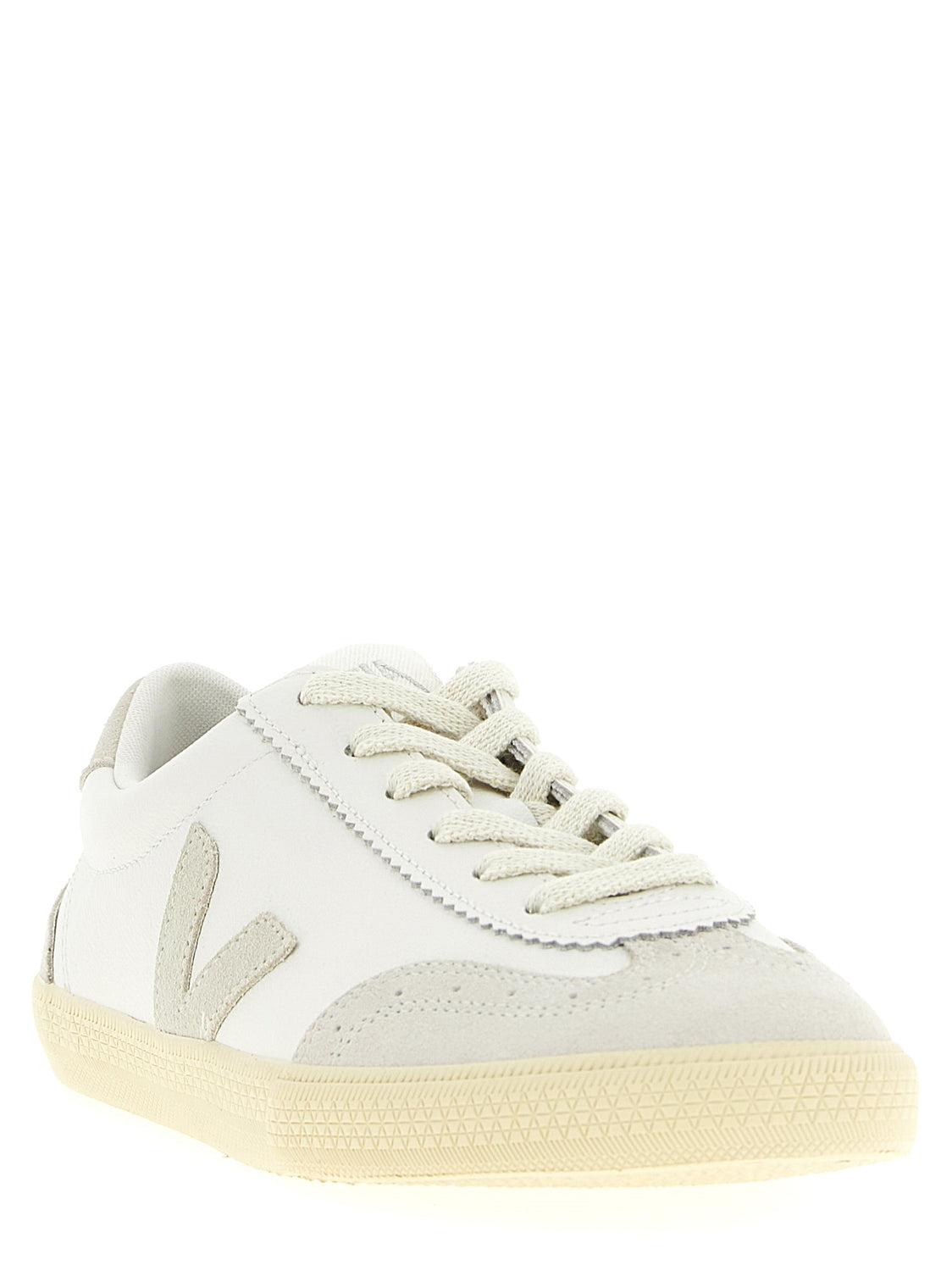 Beige Genuine Leather Low Top Sneakers