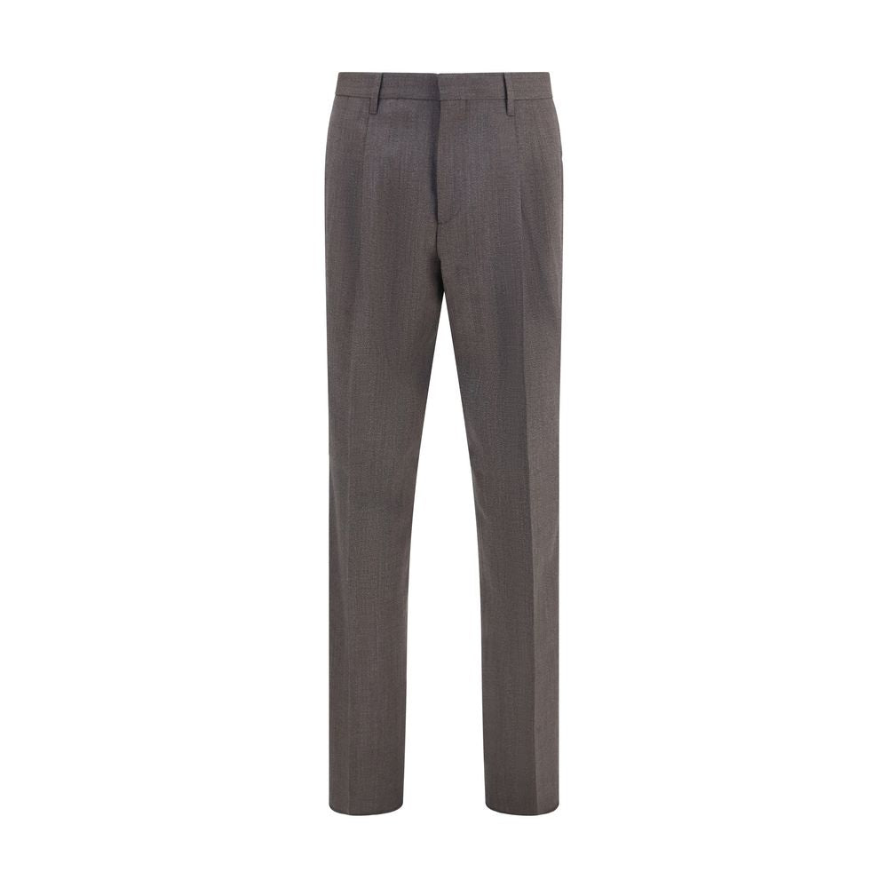 Gray Viscose Dress Pants