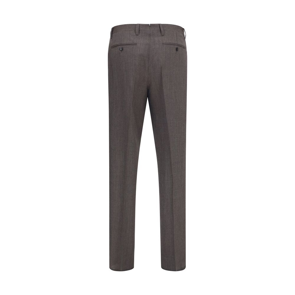 Gray Viscose Dress Pants