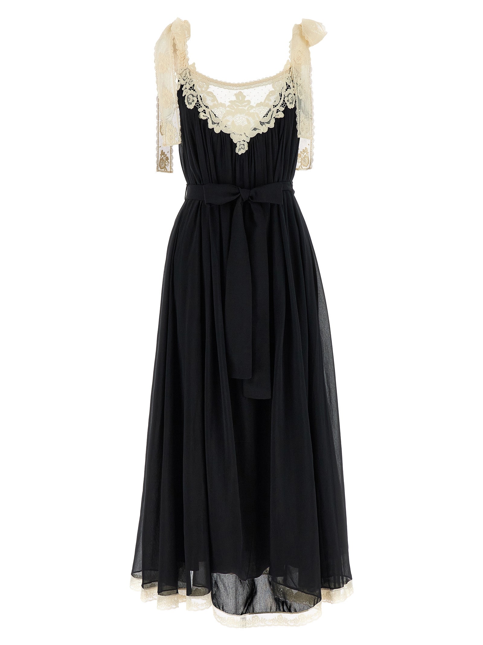 Bicolor Cotton Long Dress