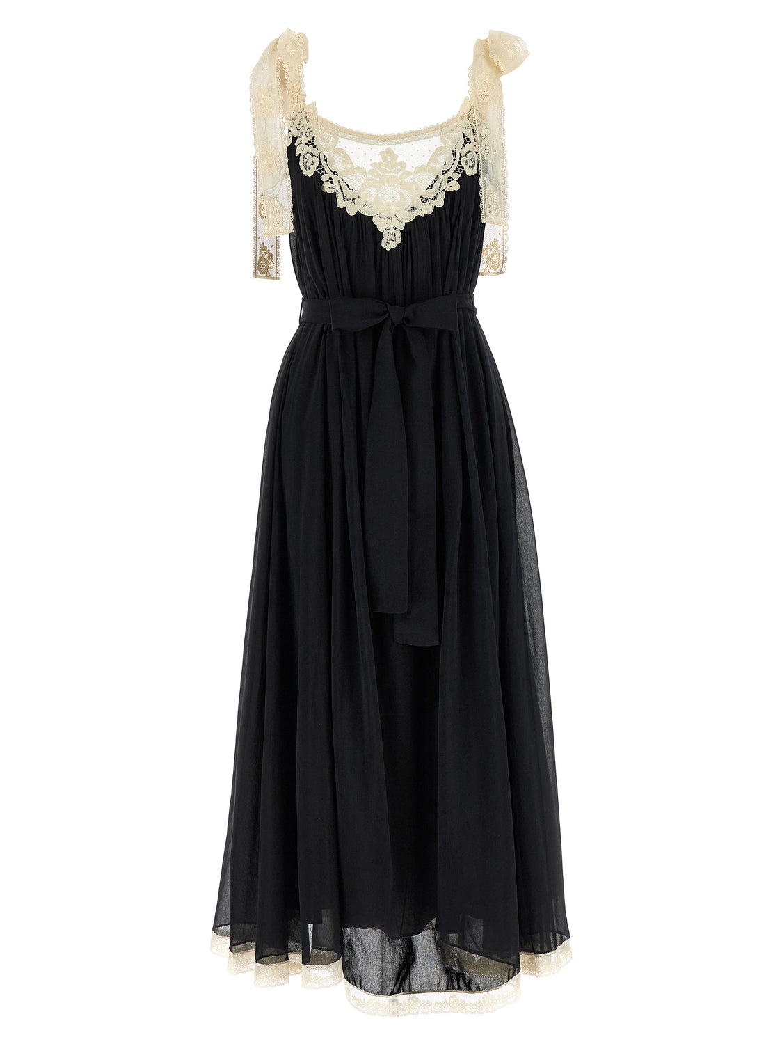Bicolor Cotton Long Dress