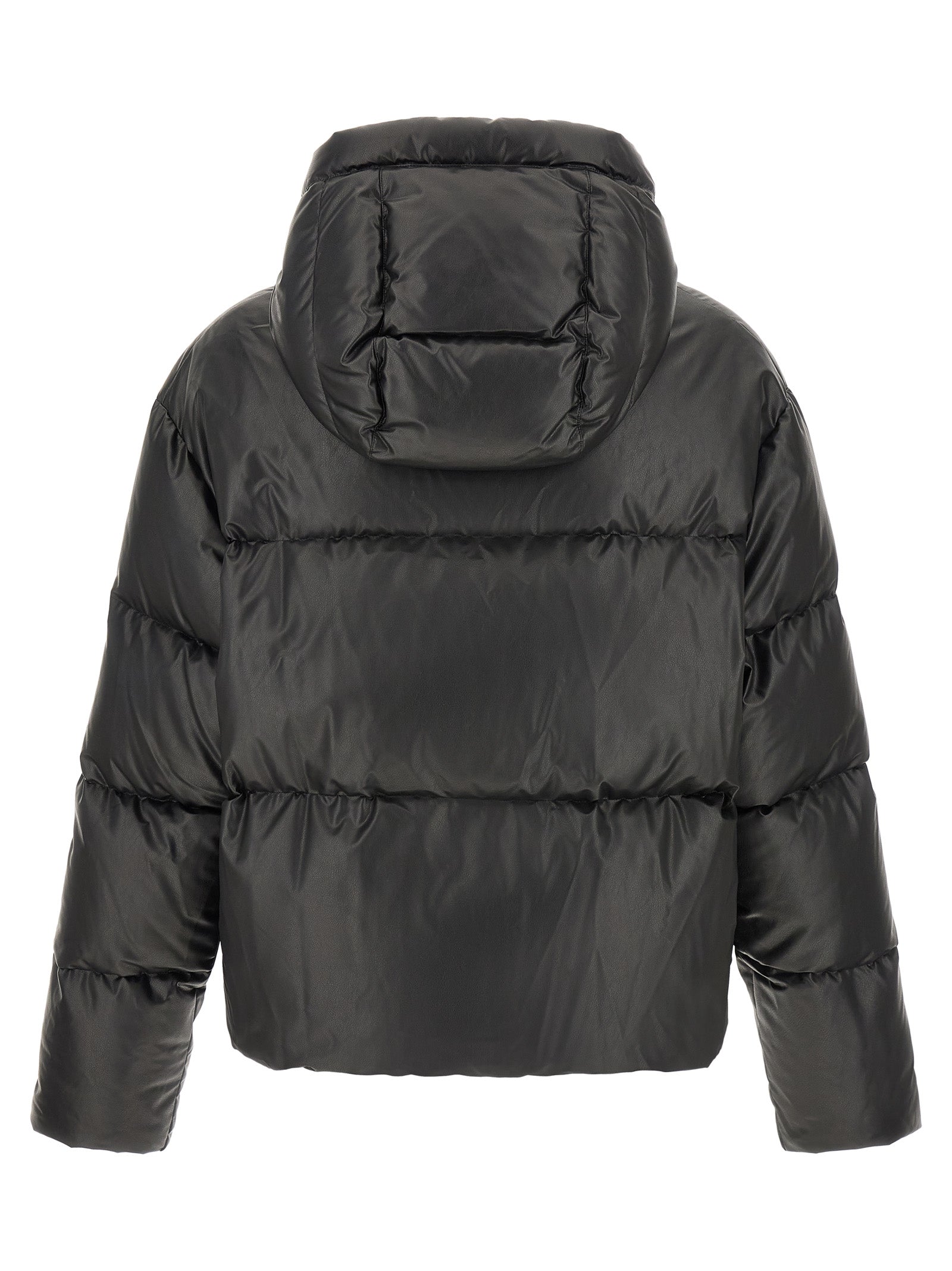 Black Polyester Full-Length Jacket