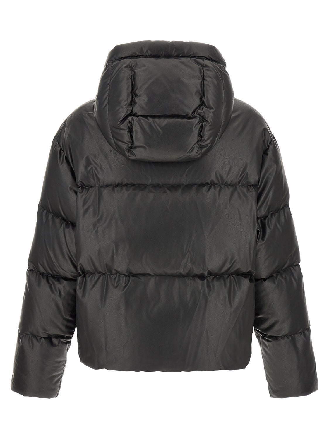 Black Polyester Full-Length Jacket