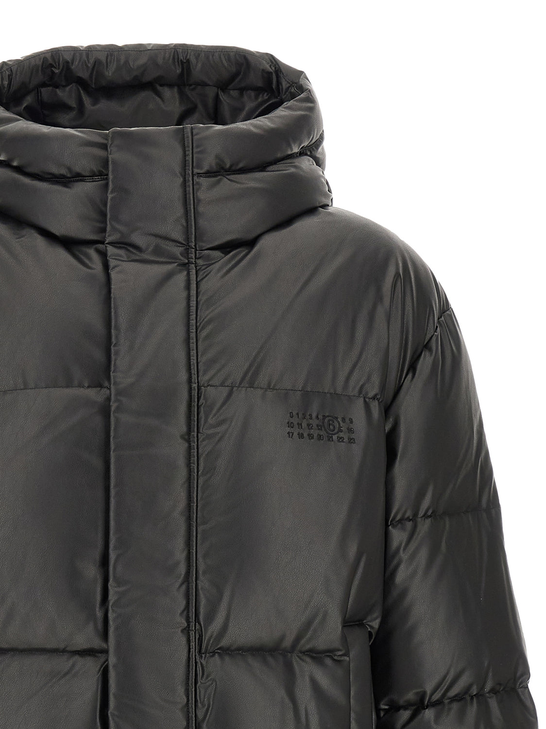 Black Polyester Full-Length Jacket