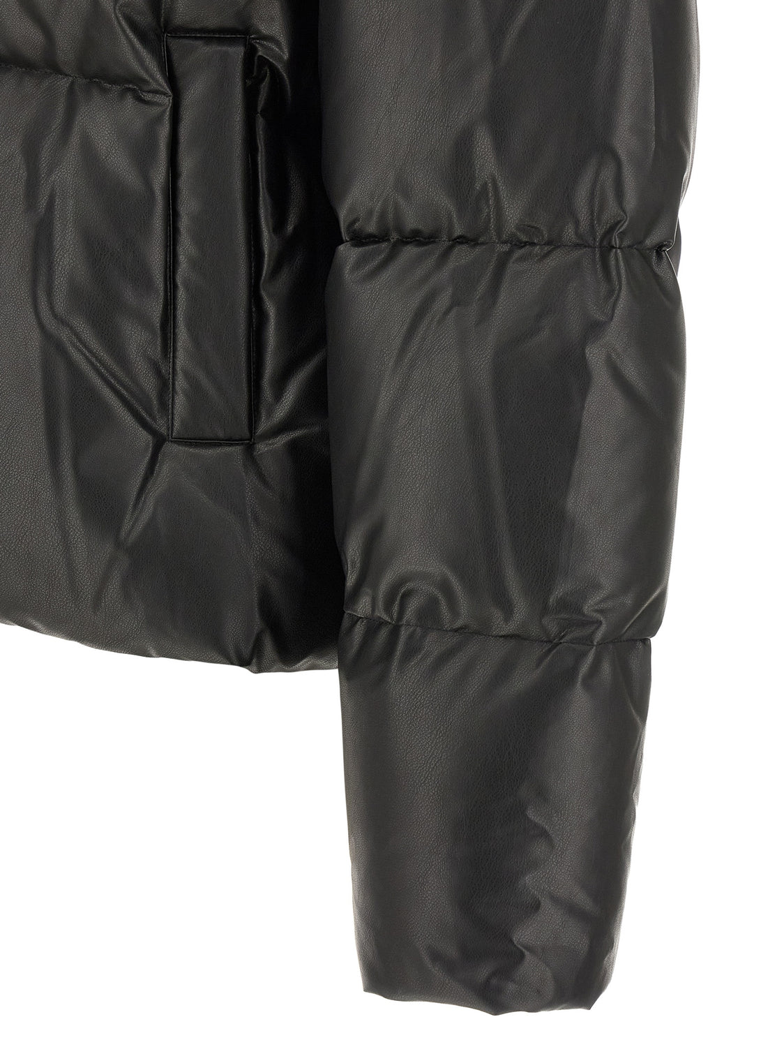 Black Polyester Full-Length Jacket