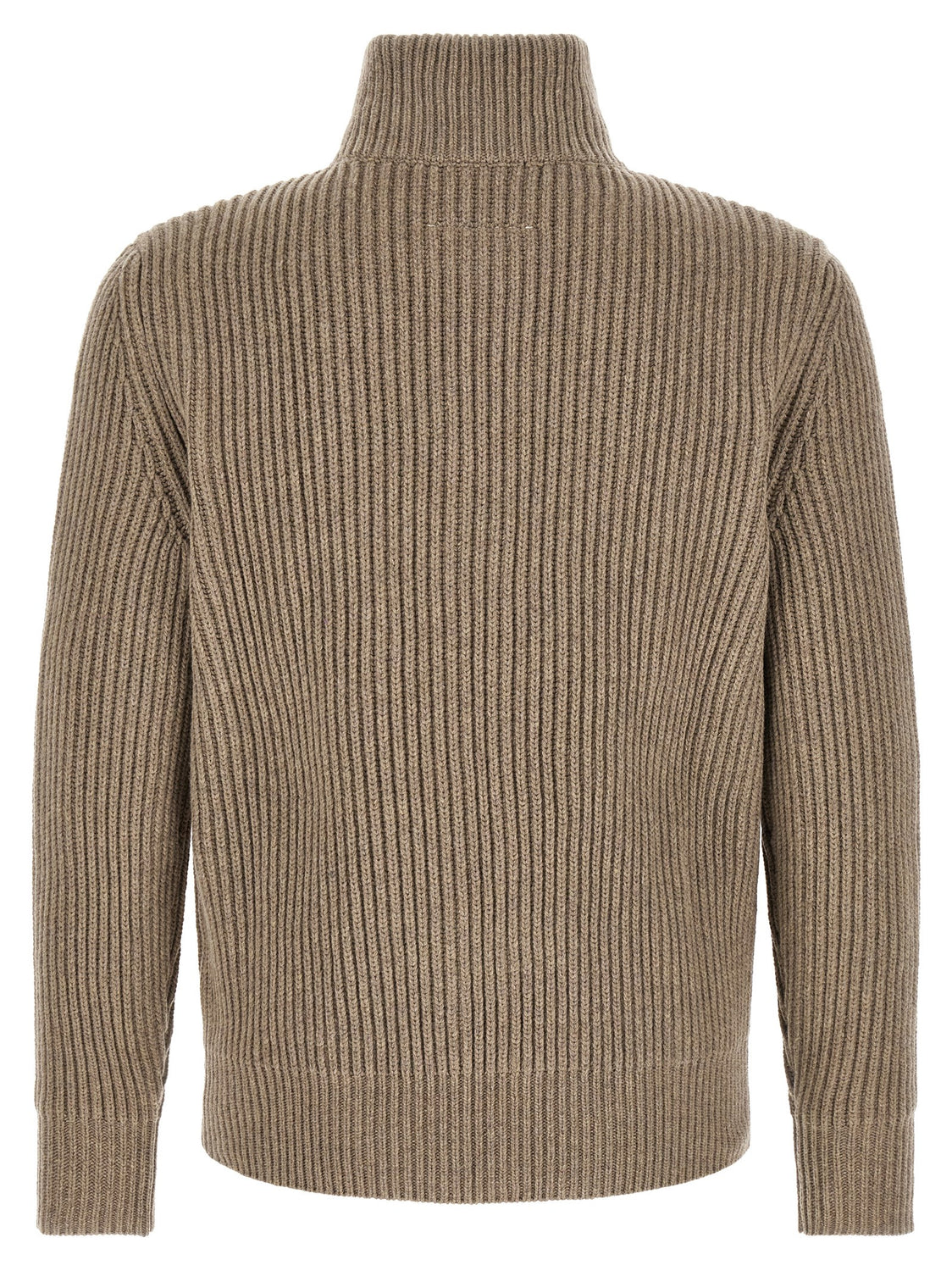Beige Wool Full-Length Jacket
