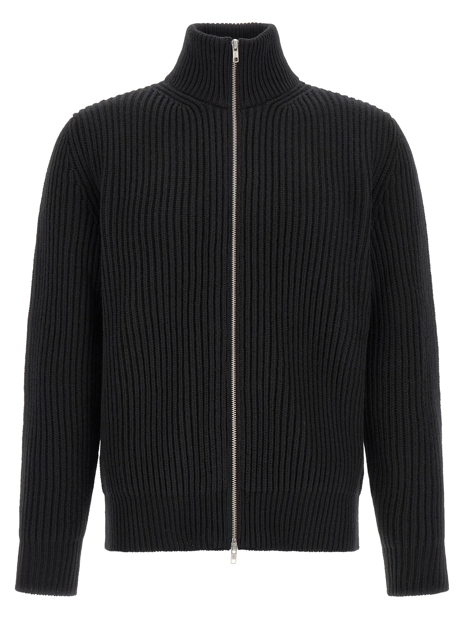 Black Wool Full-Length Jacket