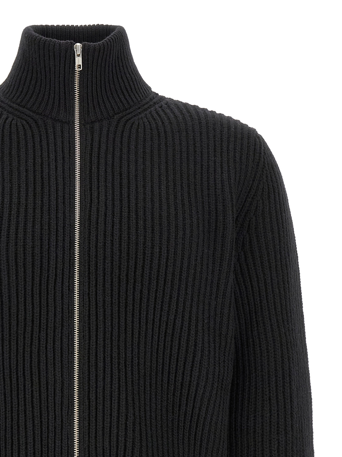 Black Wool Full-Length Jacket