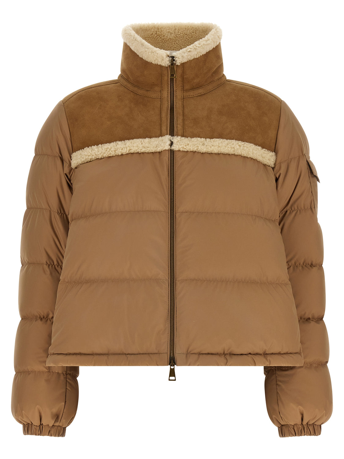 Beige Polyester Full-Length Jacket
