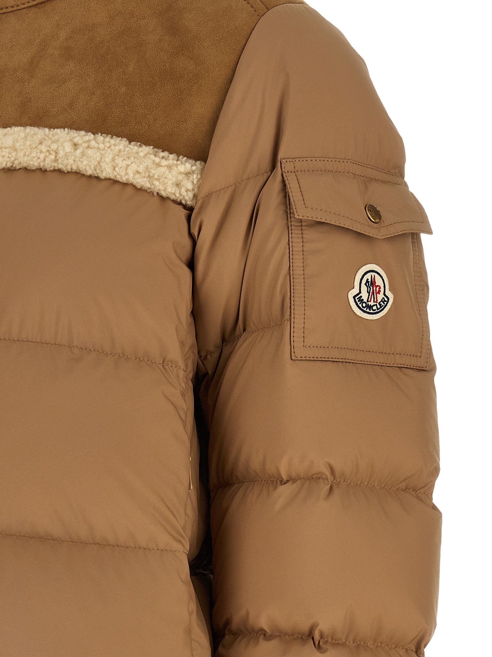 Beige Polyester Full-Length Jacket
