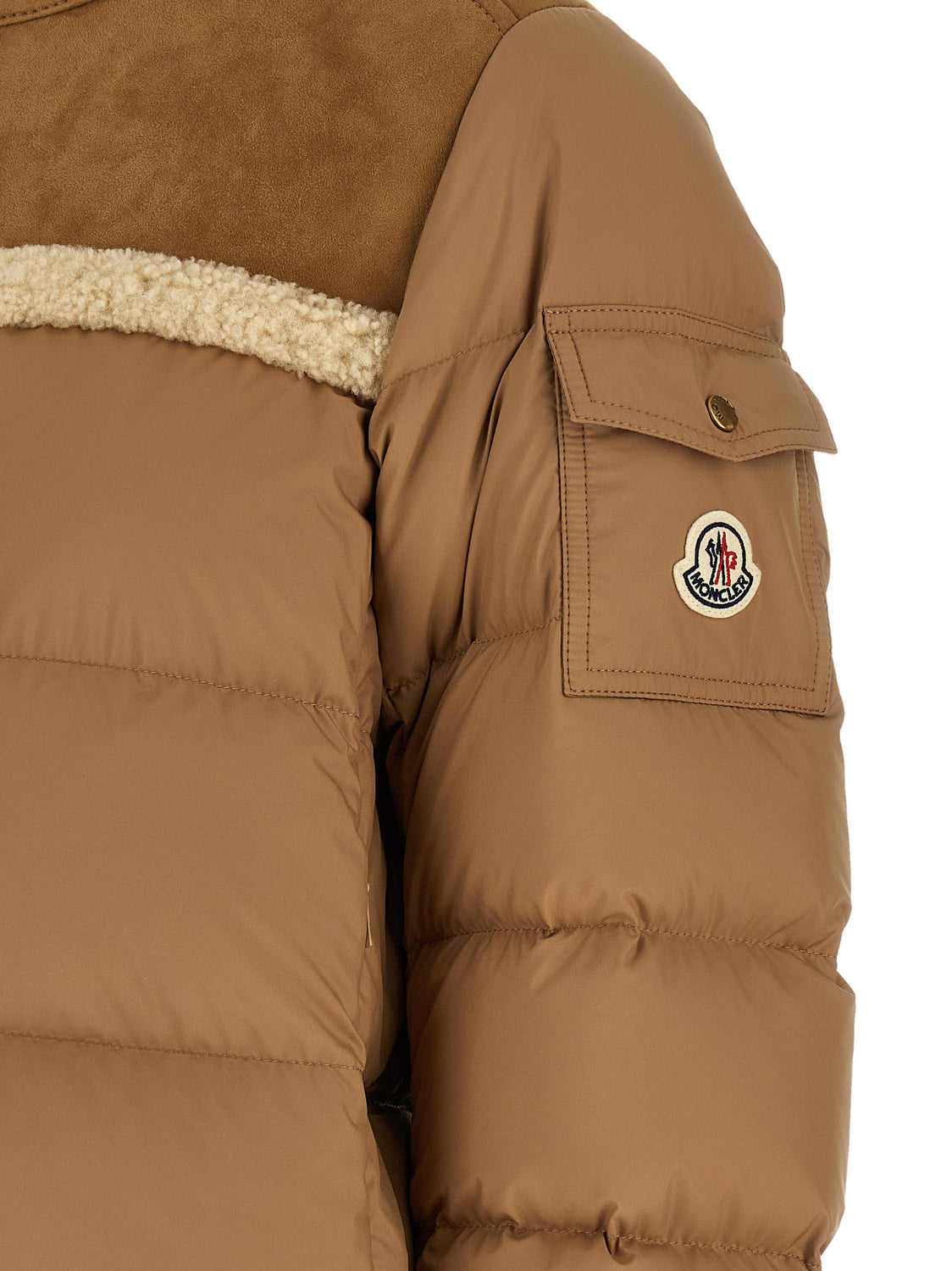 Beige Polyester Full-Length Jacket