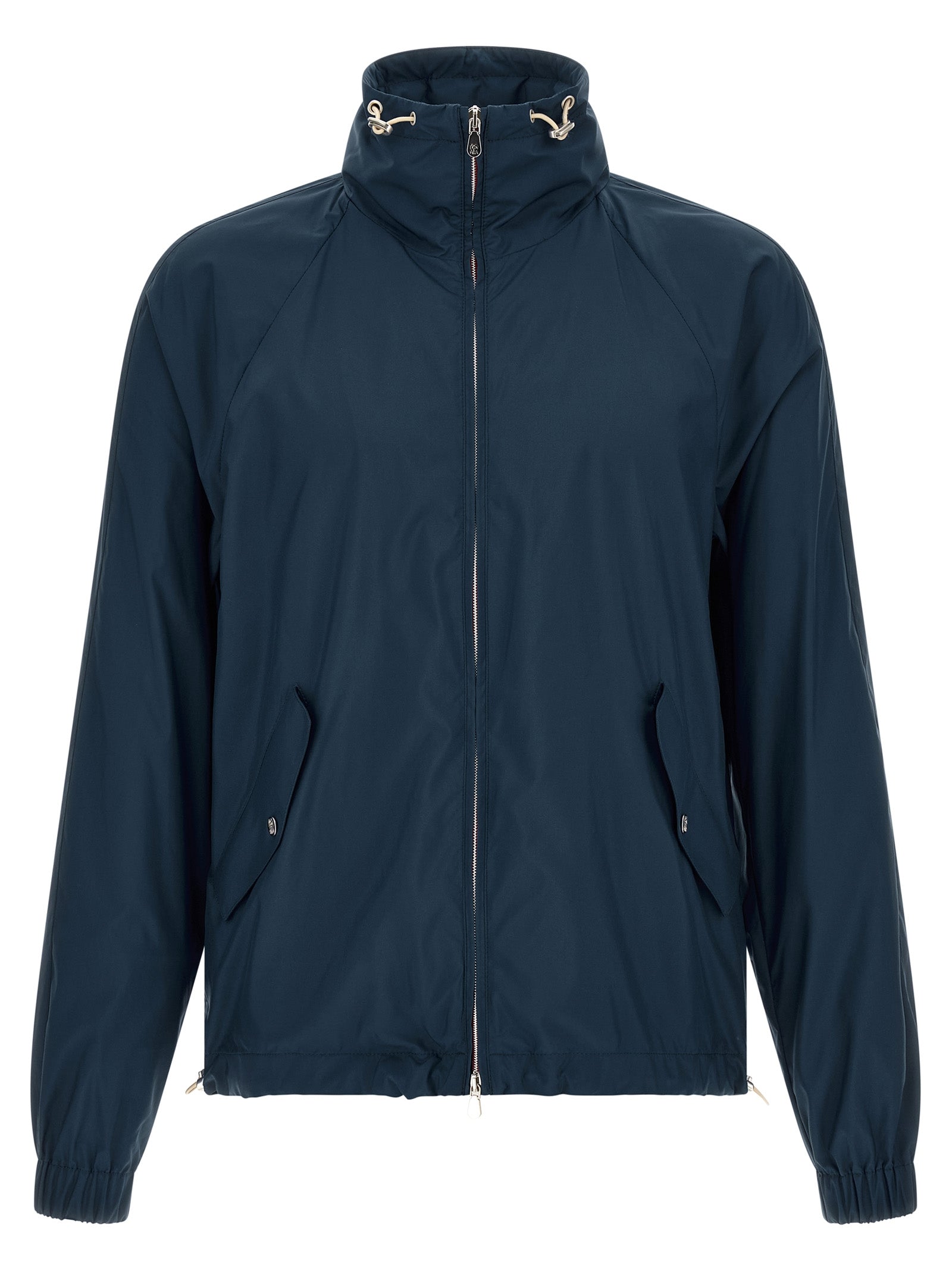 Blue Polyester Full-Length Jacket