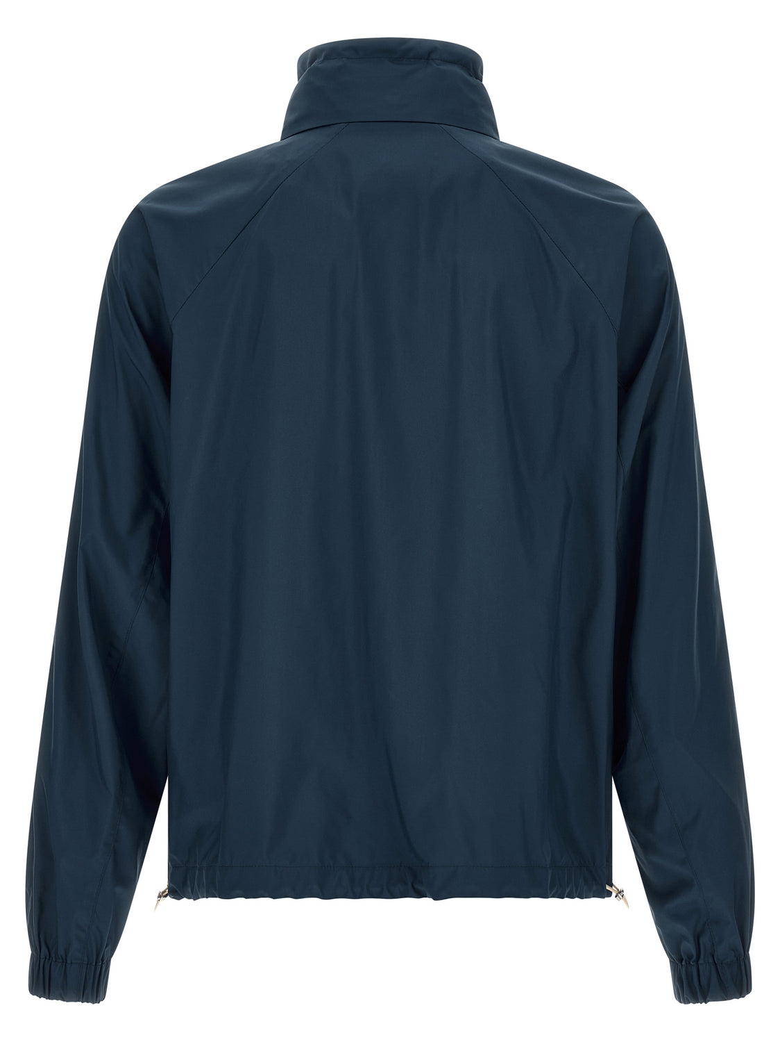 Blue Polyester Full-Length Jacket