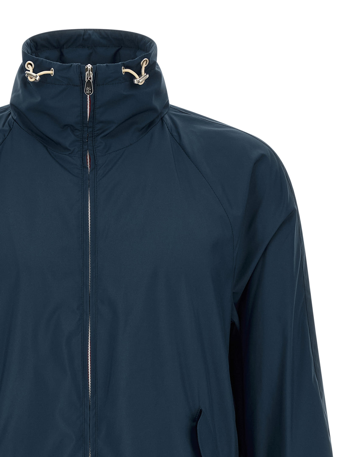 Blue Polyester Full-Length Jacket