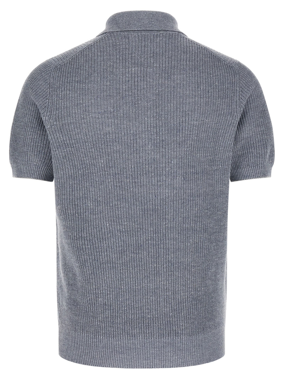 Blue Linen Polo Shirt
