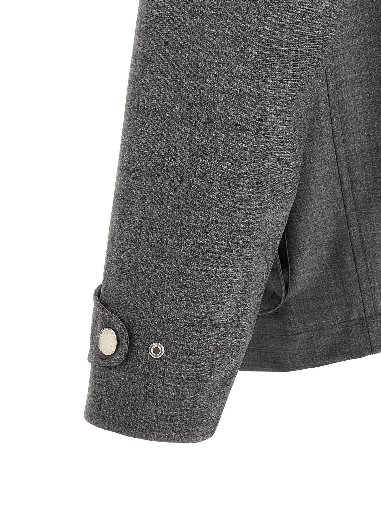 Gray Virgin Wool Full-Length Jacket