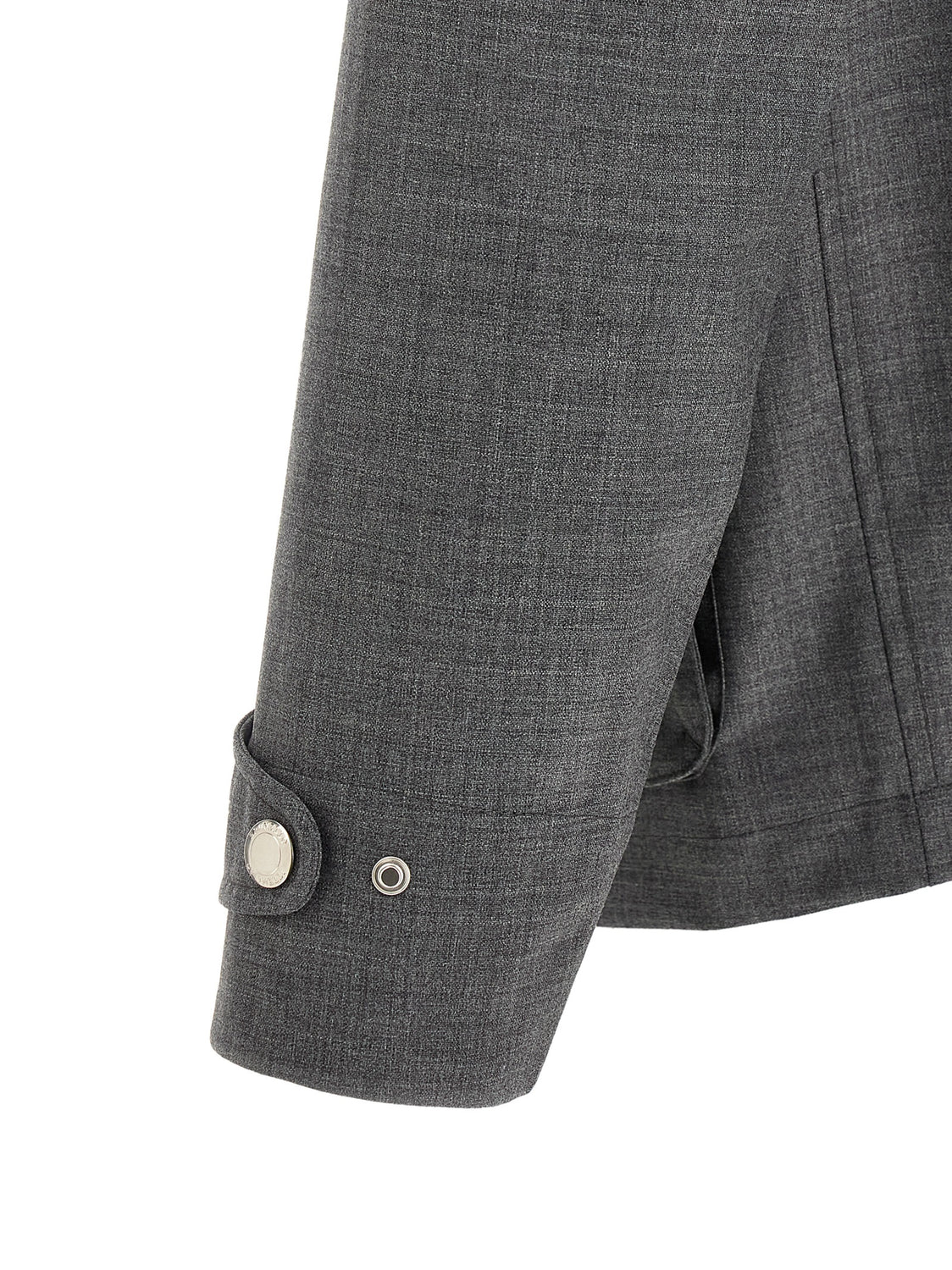 Gray Virgin Wool Full-Length Jacket